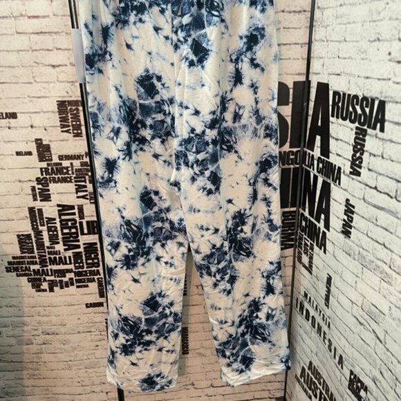 Swimsuit for All XL Blue Tie-Dye Drawstring Pockets Lounge Pants - Picture 2 of 5